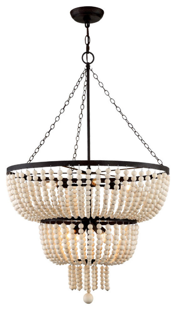 Crystorama 610-FB, 8-Light Chandelier, Forged Bronze