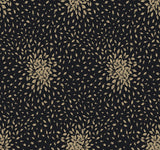 Black & Gold Petite Leaves Wallpaper