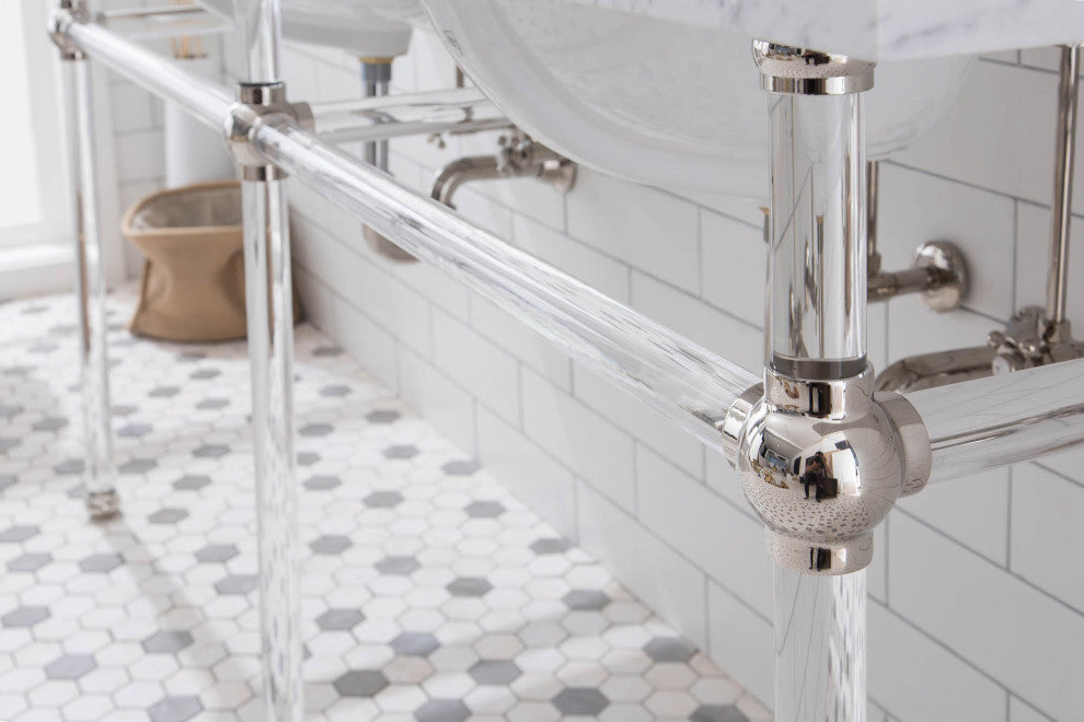 Empire 72" Wide Double Wash Stand, P-Trap, Countertop With Basin, Faucet