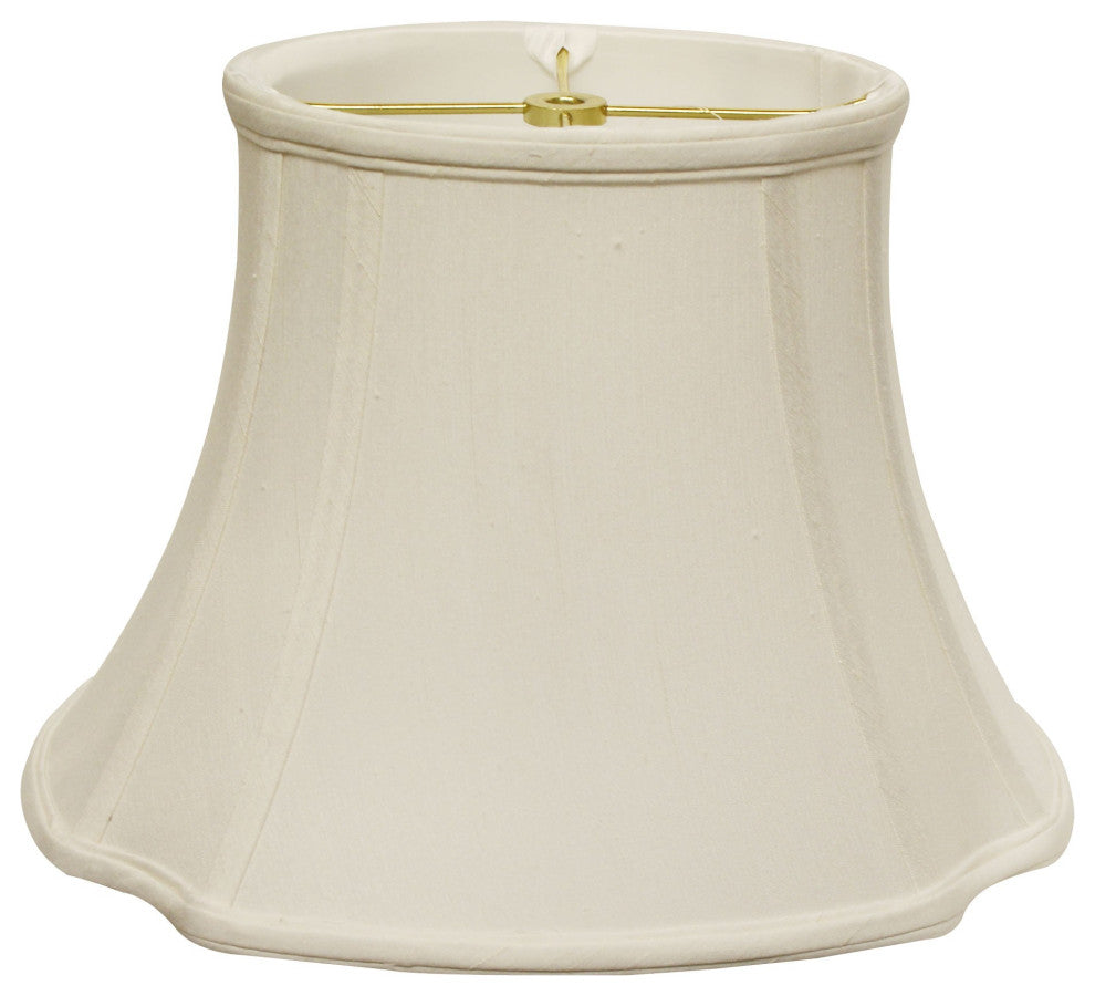 13" White Reversed Oval Monay Shantung Lampshade