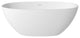 Freestanding Oval Solid Surface Stone Bathtub with Center Drain, Matte White, 59in
