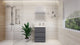 Alston 24" Free Standing Modern Vanity, High Gloss Gray, Glossy White Top