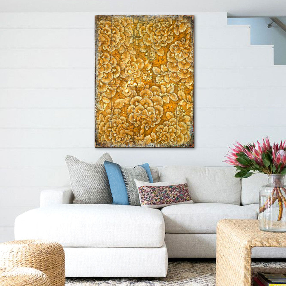 Decorative Pattern Wooden Block, 48 X 36