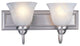 Lexington 2 Light Vanity, Brushed Nickel With White Swirl Glass
