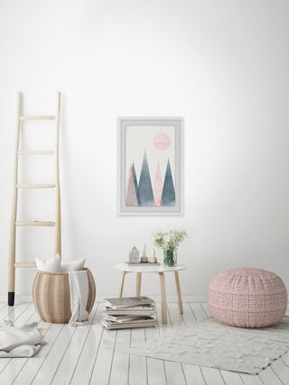 "Striped Moon" Framed Painting Print, 8"x12"