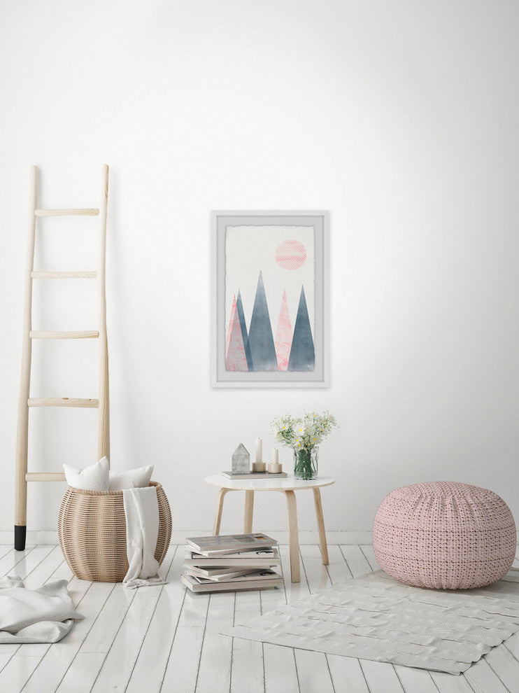 "Striped Moon" Framed Painting Print, 8"x12"