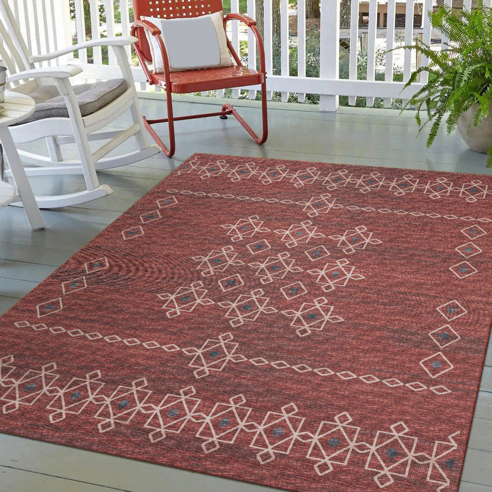 Indoor/Outdoor Sedona SN3 Paprika Machine Washable 8' x 10' Rug