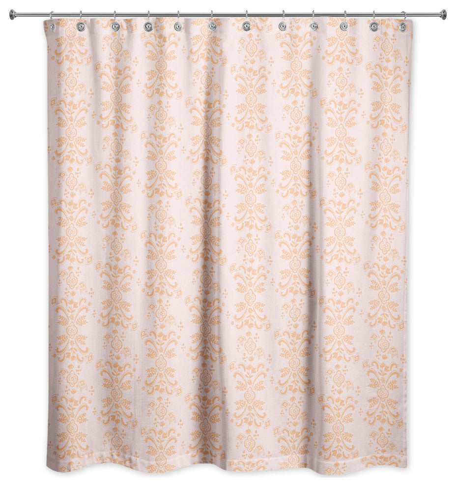 Orange Floral Crest 71x74 Shower Curtain