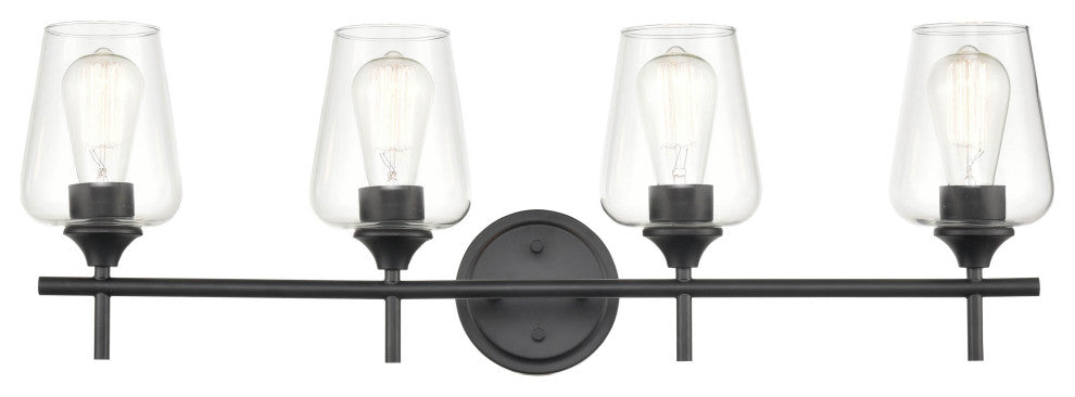 Ashford Collection 4 Light 31" Matte Black  Bathroom Vanity Light