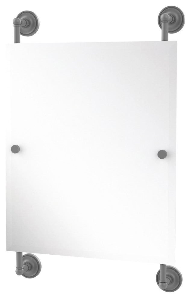 Prestige Regal Rectangular Frameless Rail Mounted Mirror, Matte Gray