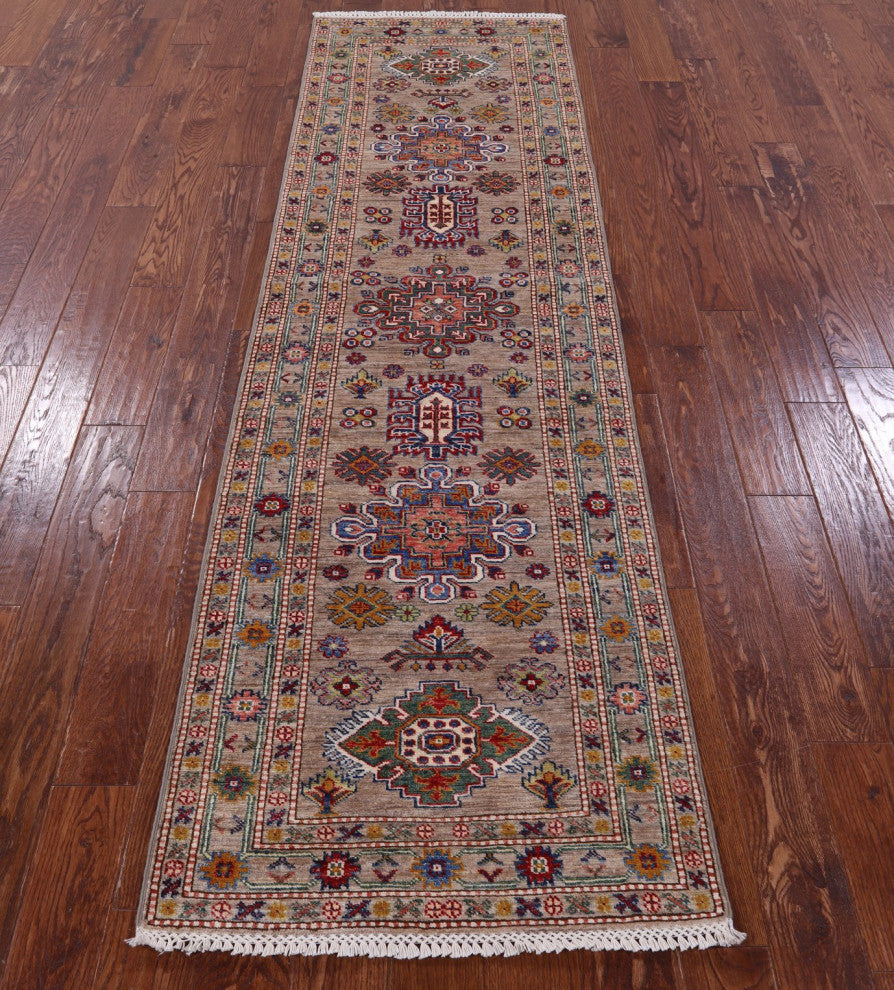 Runner Super Kazak Handmade Rug 2' 7" X 8' 11" Q11231