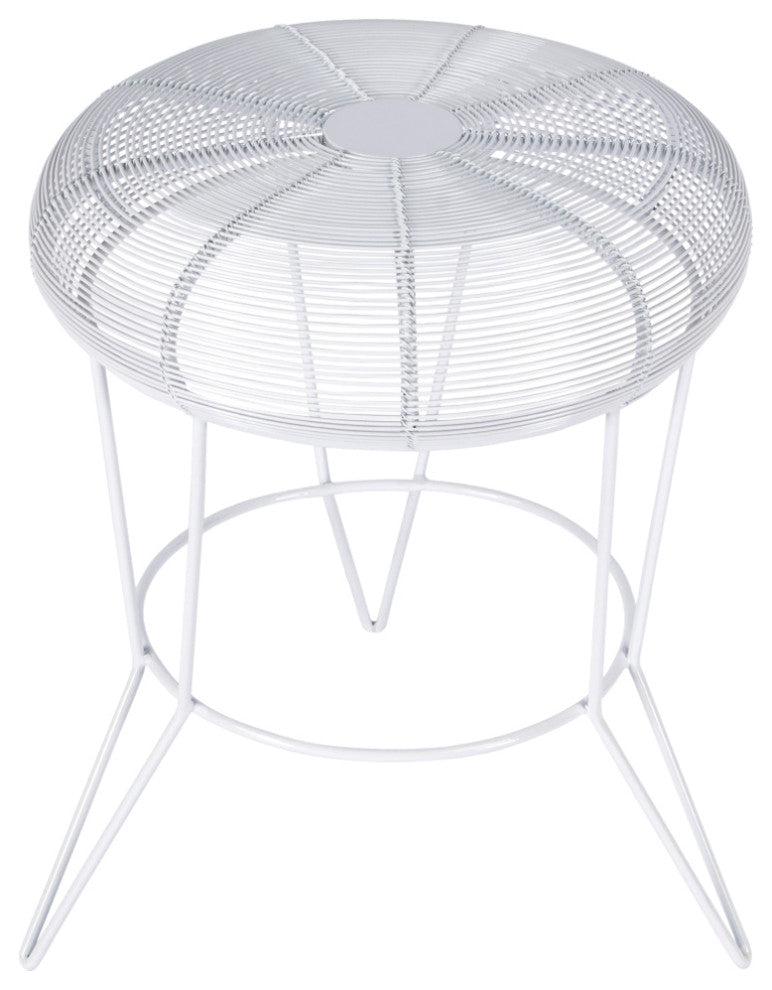 Allen Decorative Wire Accent Table, White