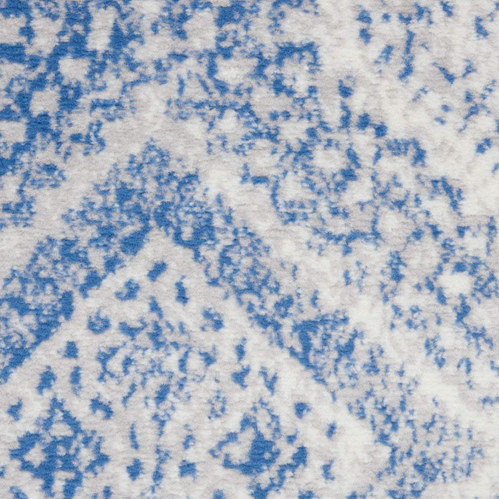 6' X 9' Light Blue Geometric Dhurrie Area Rug