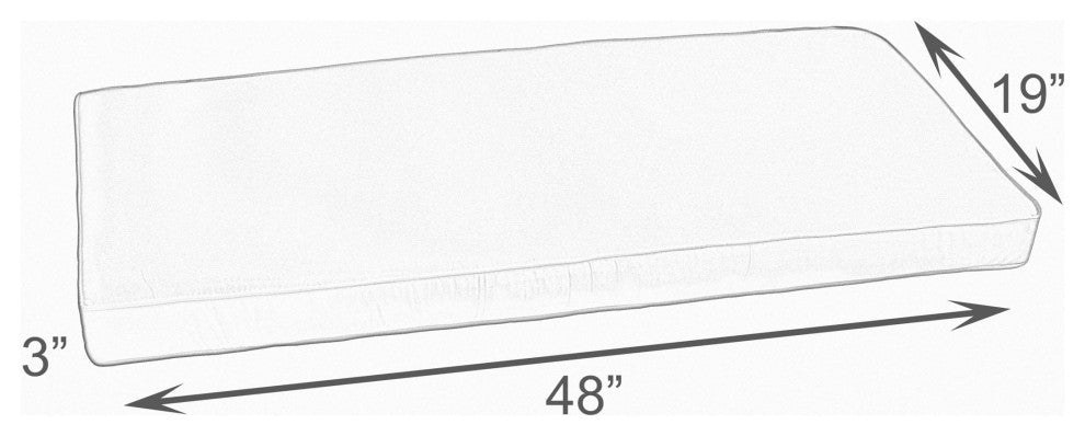 Sunbrella Outdoor Corded Bench Cushion, Cast Silver