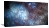 Blue Grey Starry Fractal Sky, Abstract Art on Canvas, 32x16