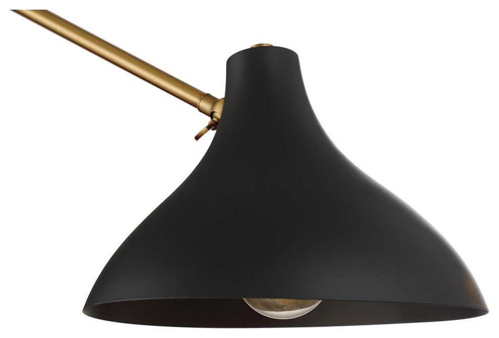 Savoy House Meridian 2-Light Wall Sconce M90088MBKNB, Matte Black With Brass