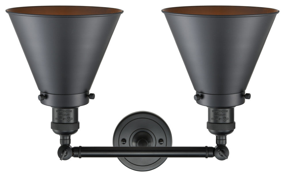 Appalachian 2-Light Bath Vanity-Light, Matte Black, Matte Black