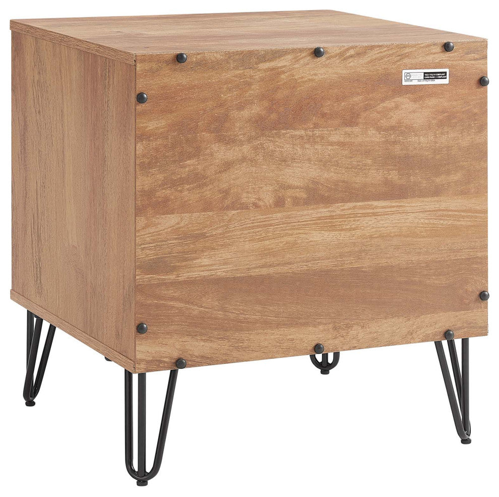 Manhattan Comfort Dumbo Nightstand, Golden Brown