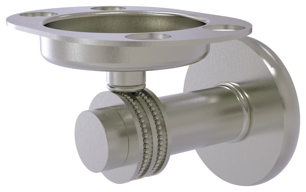 Mercury Tumbler and Toothbrush Holder with Dotted Accents, Satin Nickel