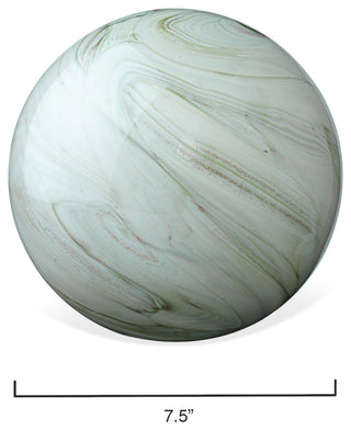 2-Piece Cosmos Glass Balls, Sage Swirl