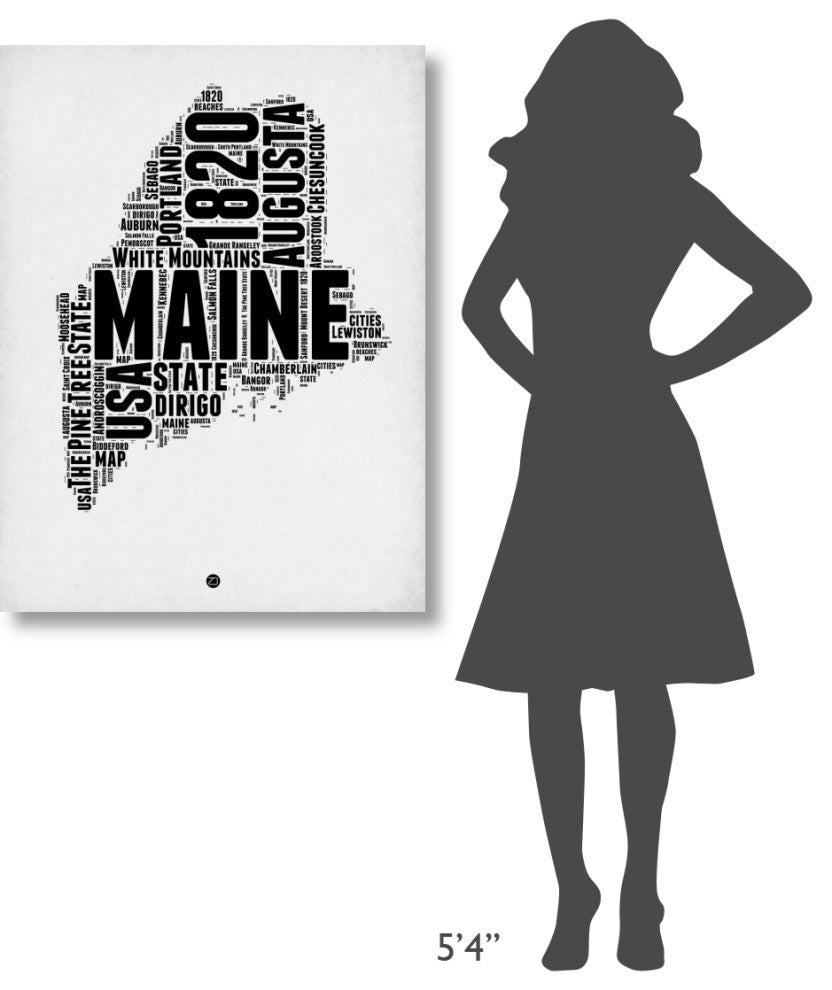 "Maine Word Cloud 2" Fine Art Print