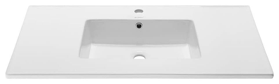 Swiss Madison SM-VT329 Voltaire 38" Ceramic Vanity Top - 1 - Glossy White