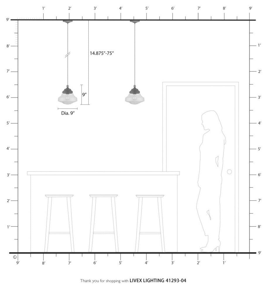 Avondale 1 Light Black With Brushed Nickel Accent Mini Pendant