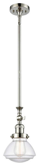 Olean 1-Light Mini Pendant, Polished Nickel, Clear