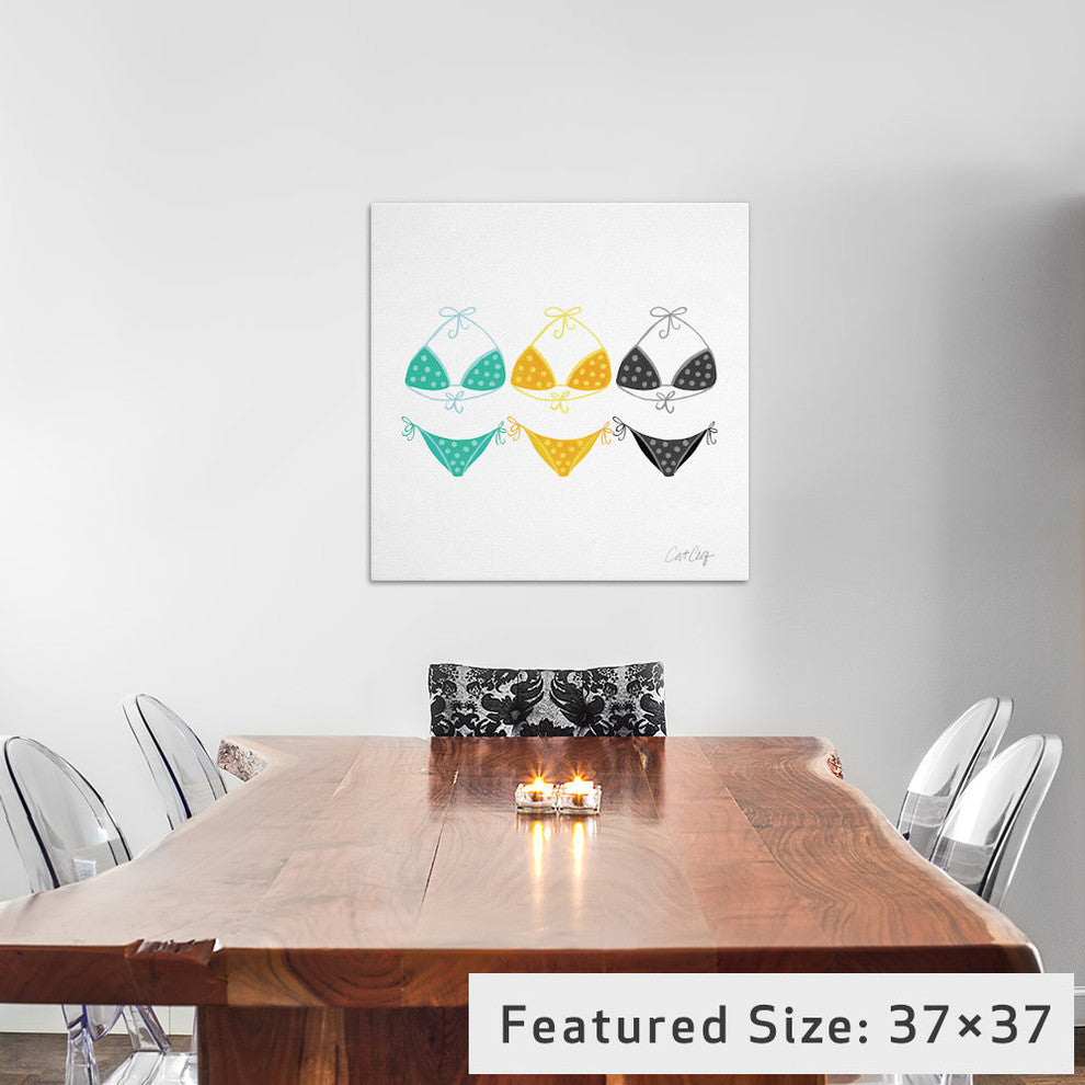 "Bikini Yellow Green Artprint" by Cat Coquillette, 26x26x1.5