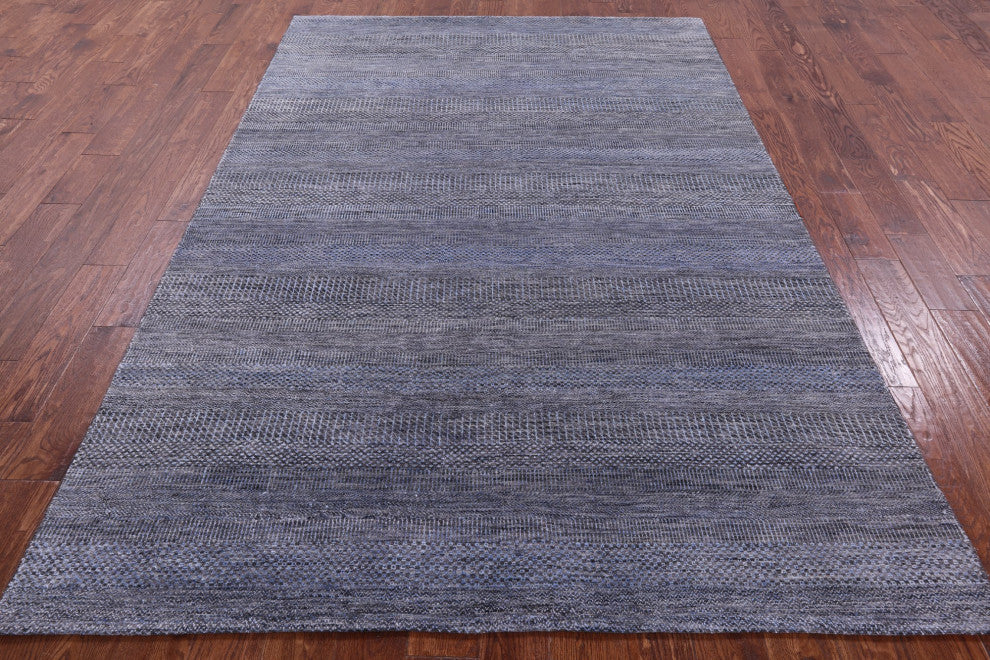 6' 0" X 9' 2" Handmade Wool and Silk Savannah Grass Rug Q11974