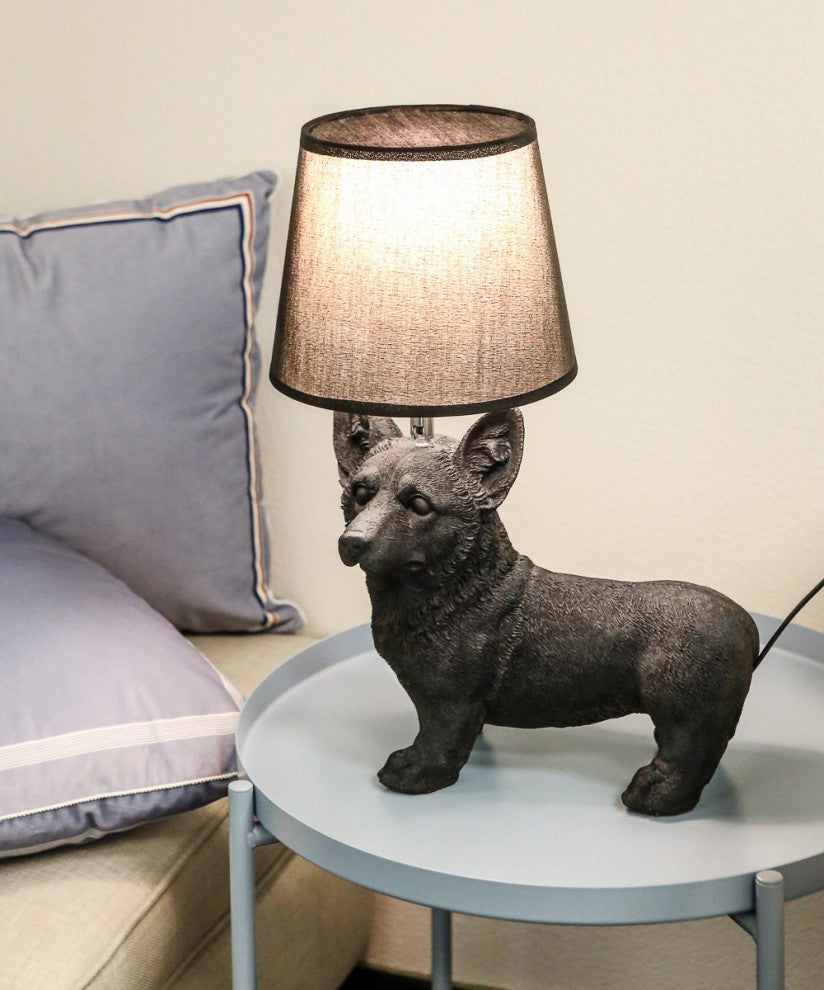 Resin Standing Corgi Figure Table Lamp