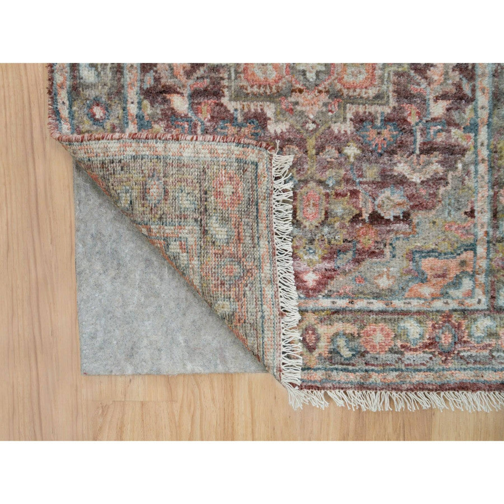 Red Pure Wool Heris Revival Hand Knotted XL Runner Oriental Rug, 2'6"x15'8"