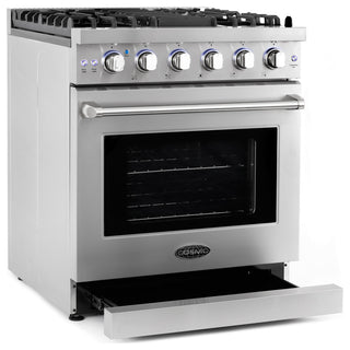 30" Freestanding Range with 5 Gas Sealed Burners & Convection Oven