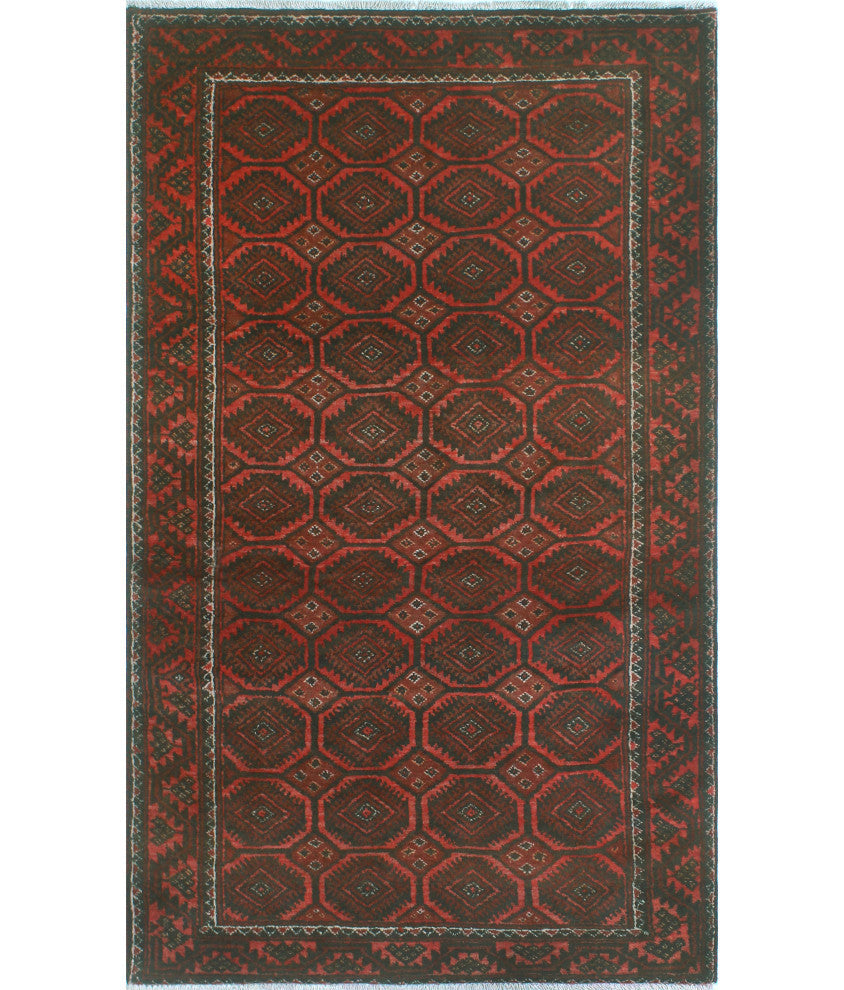 Fine Vintage Distressed Afshin Rust/Charcoal Rug, 3'6x5'10