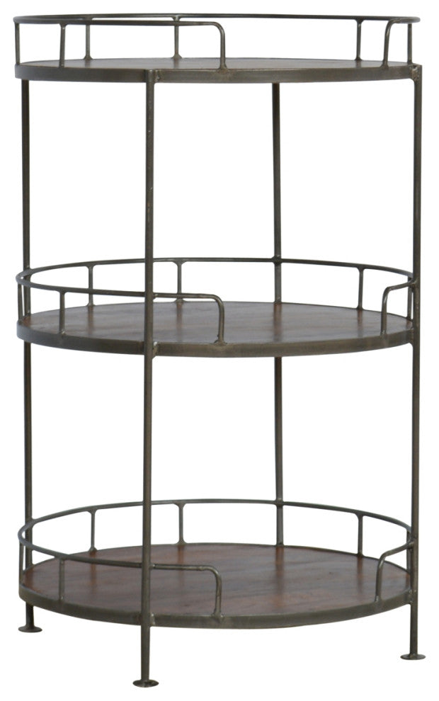 Industrial Round Butler Tray Table