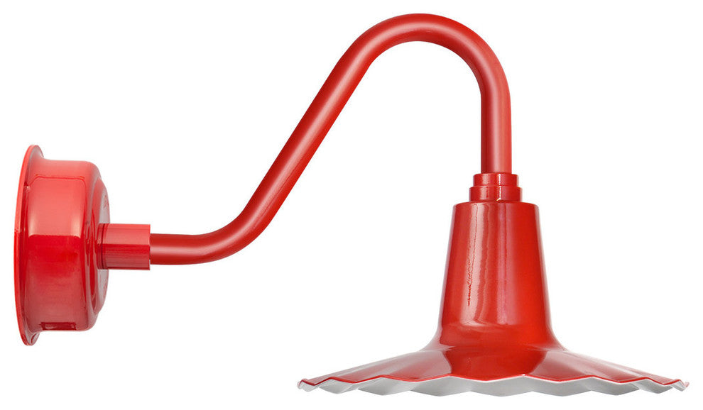 16" Iris LED Gooseneck Light With Vintage Arm, Red