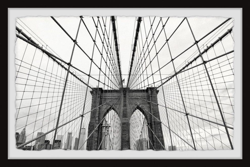 "Brooklyn Bridge Arches" Framed Painting Print, 24x16