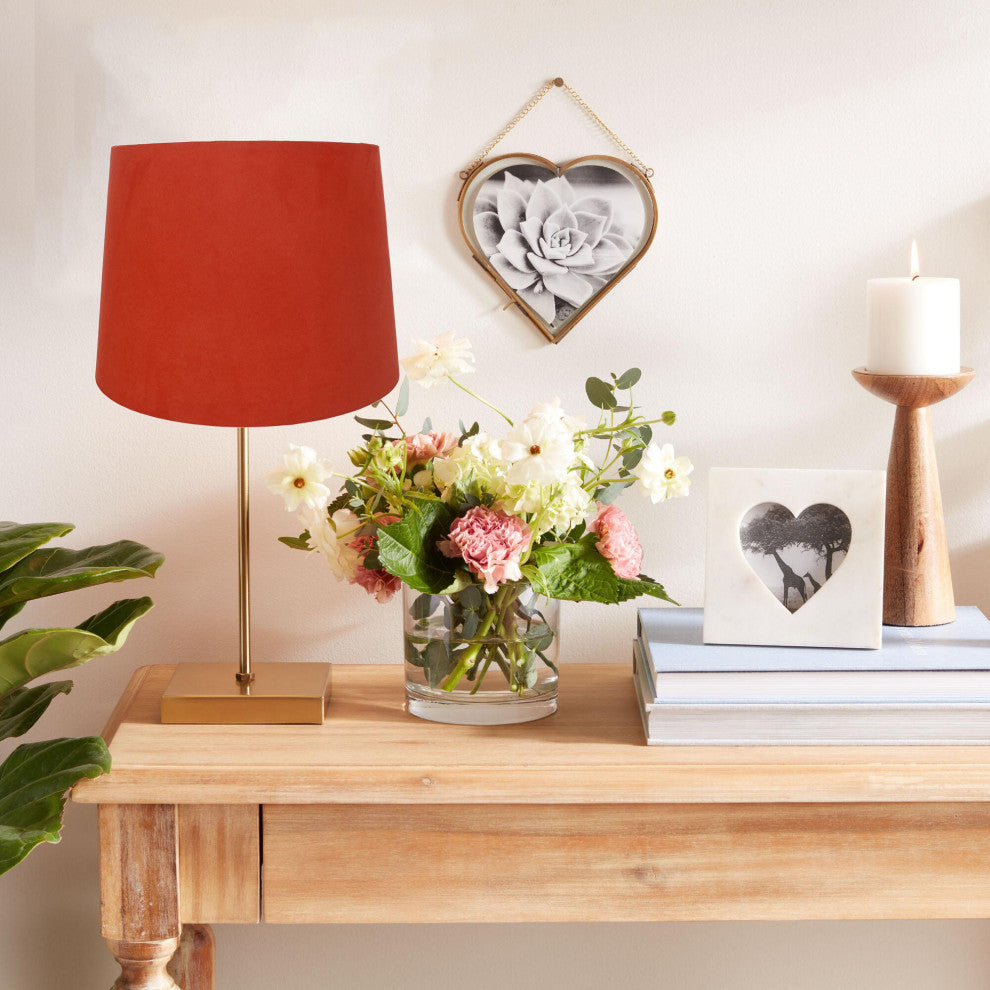 12" Suede Hardback Lamp Shade, Salmon