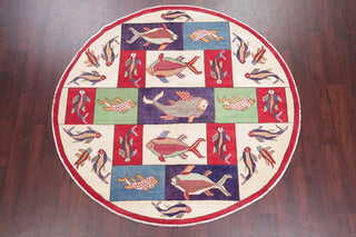 Novelty Kazak Pakistani Oriental Hand-Knotted Area Rug, Beige, 6'6"X6'1"