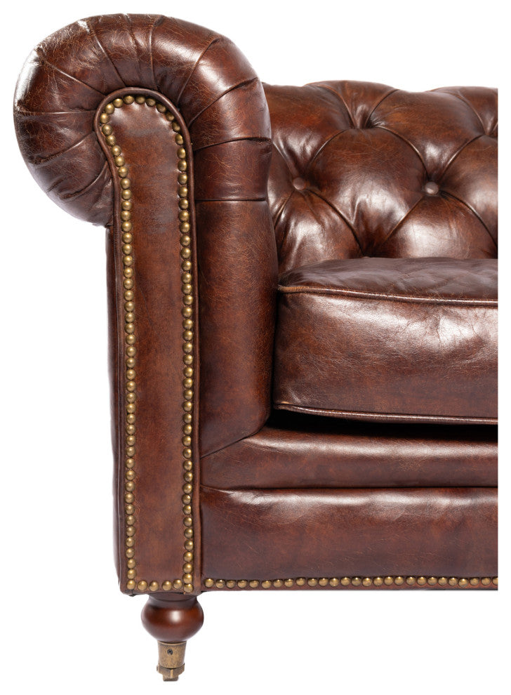 First of A Kind Birmingham Sofa Cappuccino Brown Leather
