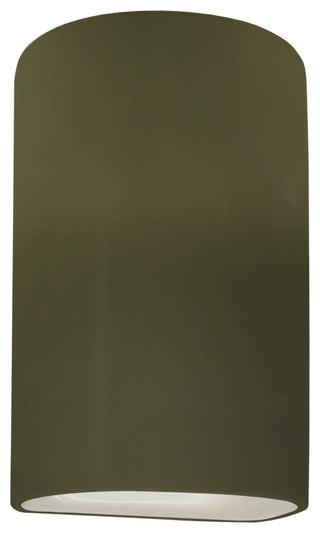 Ambiance Large LED Cylinder Wall Sconce, Open Top/Bottom, Matte Green