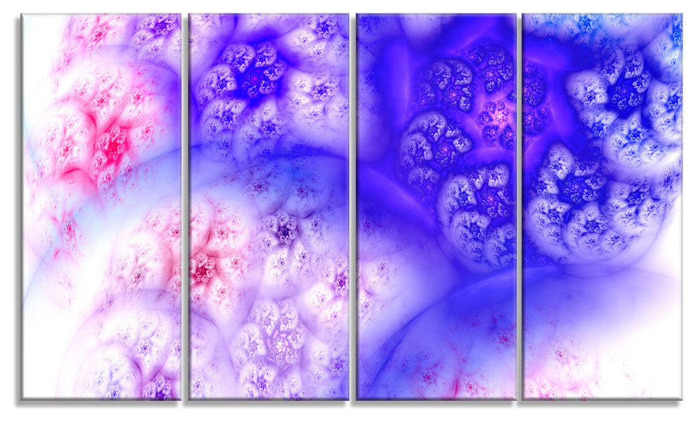 Light Blue Magic Stormy Sky, Abstract Canvas Art Print, 48"x28", 4 Panels