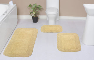 Radiant Collection Bath Rugs Set, 3-Piece Set With Runner, Yellow