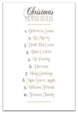 Christmas House Rules 24x36 Canvas Wall Art
