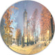 Mariinsky Garden In Yellow Tone, Landscape Photo Disc Metal Art, 38"
