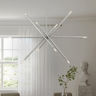 Soho 10 Light Brushed Nickel Linear Chandelier