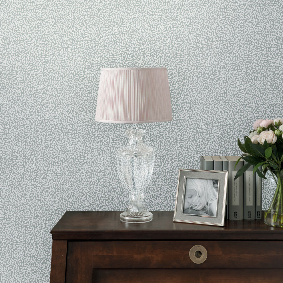Laura Ashley Little Vines Wallpaper, Duck Egg