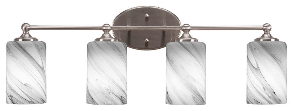 Capri 4-Light Bath Bar, Brushed Nickel/Onyx Swirl