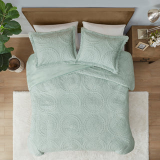 Madison Park Arya Medallion Faux Fur Plush Comforter Mini Set