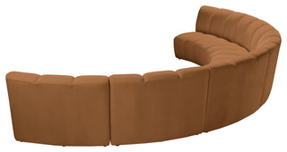 Infinity Channel Tufted Velvet Modular Chair, Saddle, 6 Piece